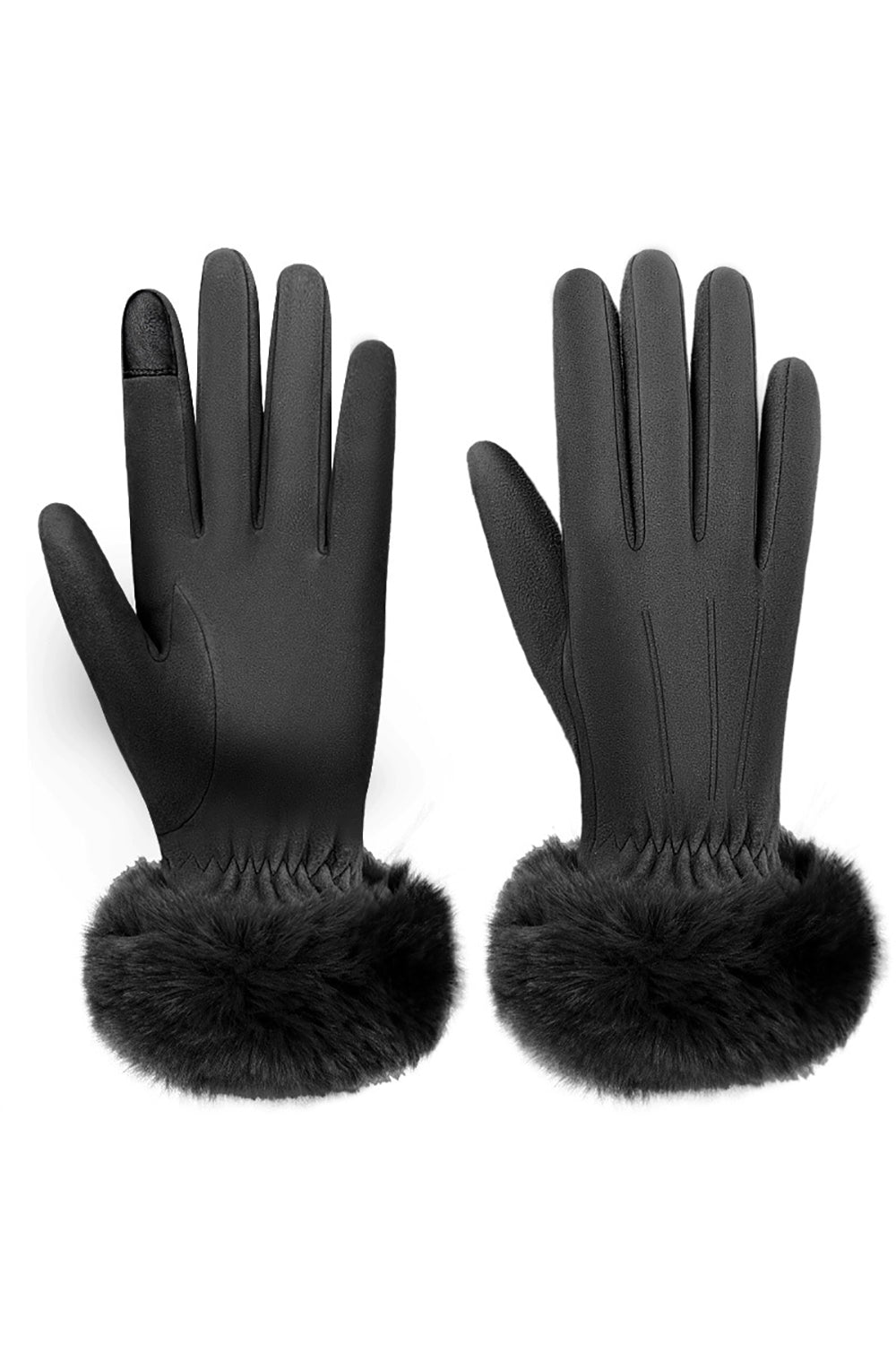 Black Leather Gloves For Women