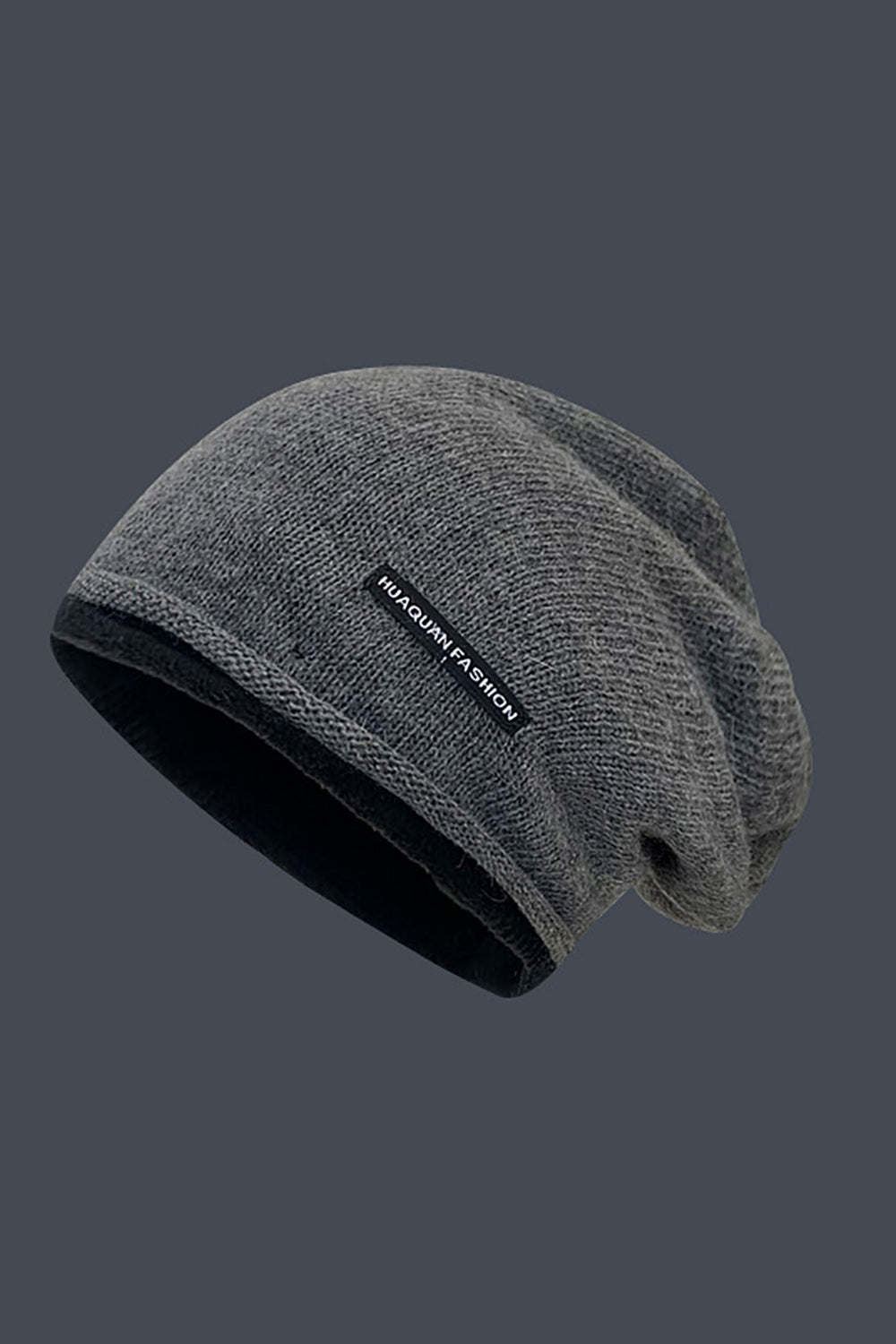 Grey Knitted Patchwork Hat