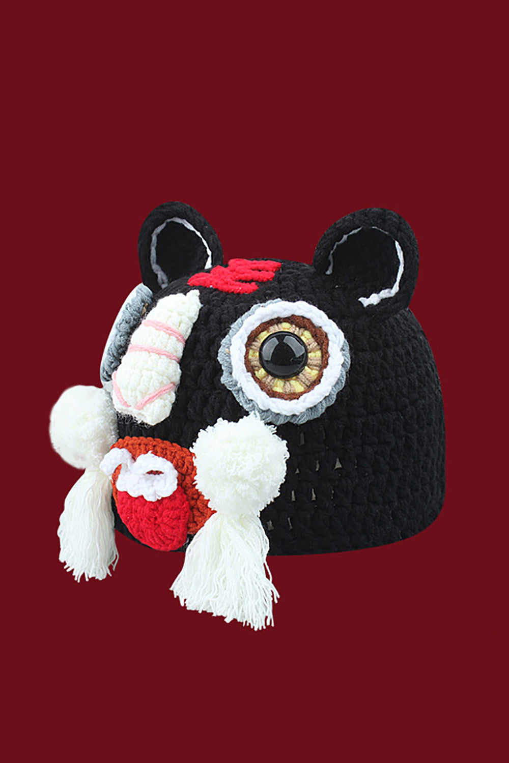 Black Knitted Tiger Hat