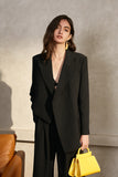 Black Asymmetrical Oversized Prom Blazer For Women