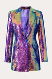 Sparkly Purple Sequins Prom Homecoming Women Blazer