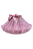 Pink Ruffled Tutu Girl Skirt with Bowknot