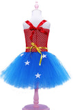 Red and Blue Star Tulle Girl Halloween Dress