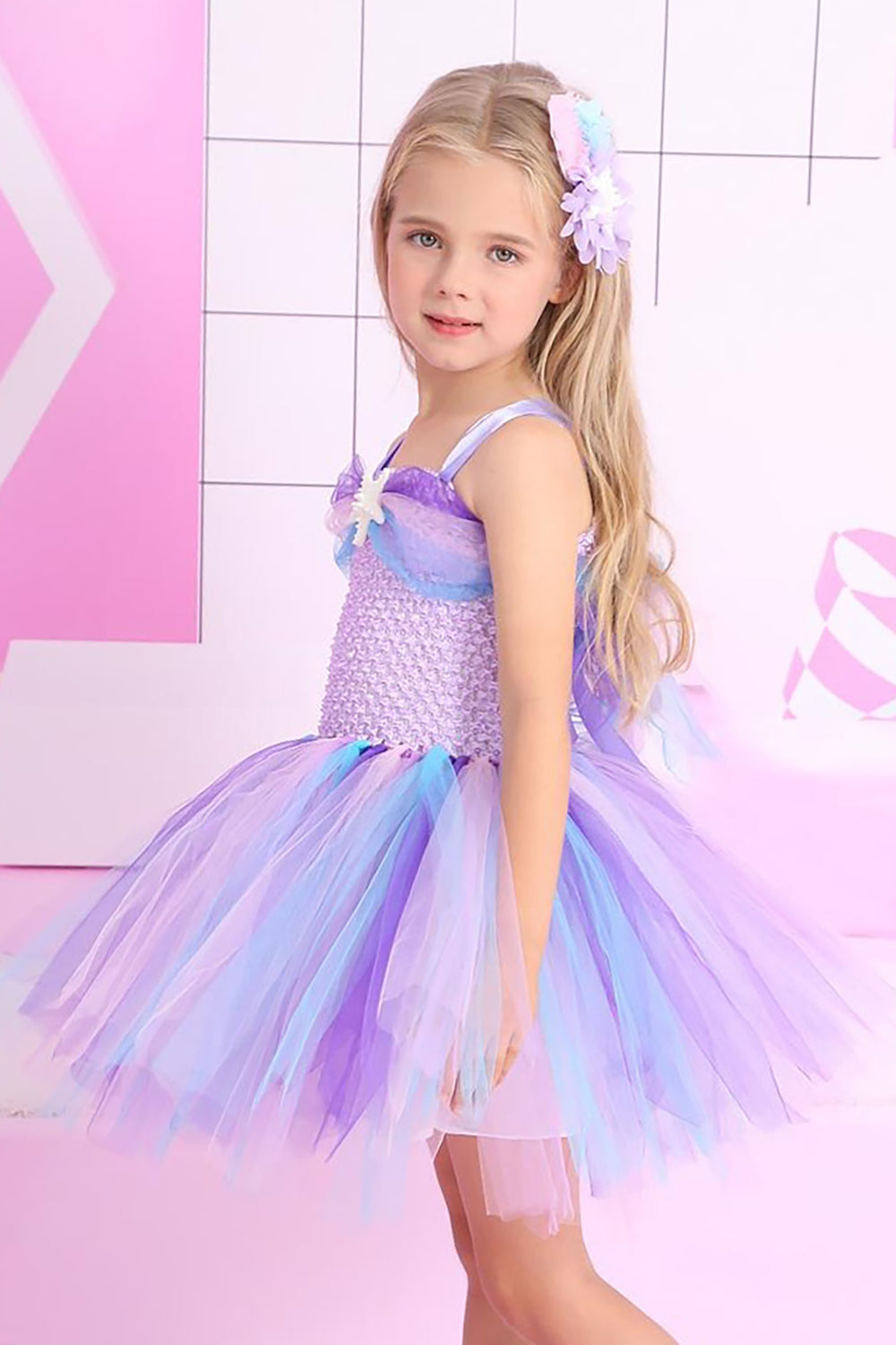 Purple Tulle Star Halloween Girl Dress