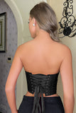 Black Boned Underbust Waist Trainer Corset