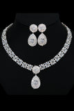 Royal Blue Crystal Necklace Earring Jewelry Set