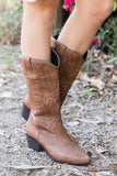 Brown Pointed Toe High Boots