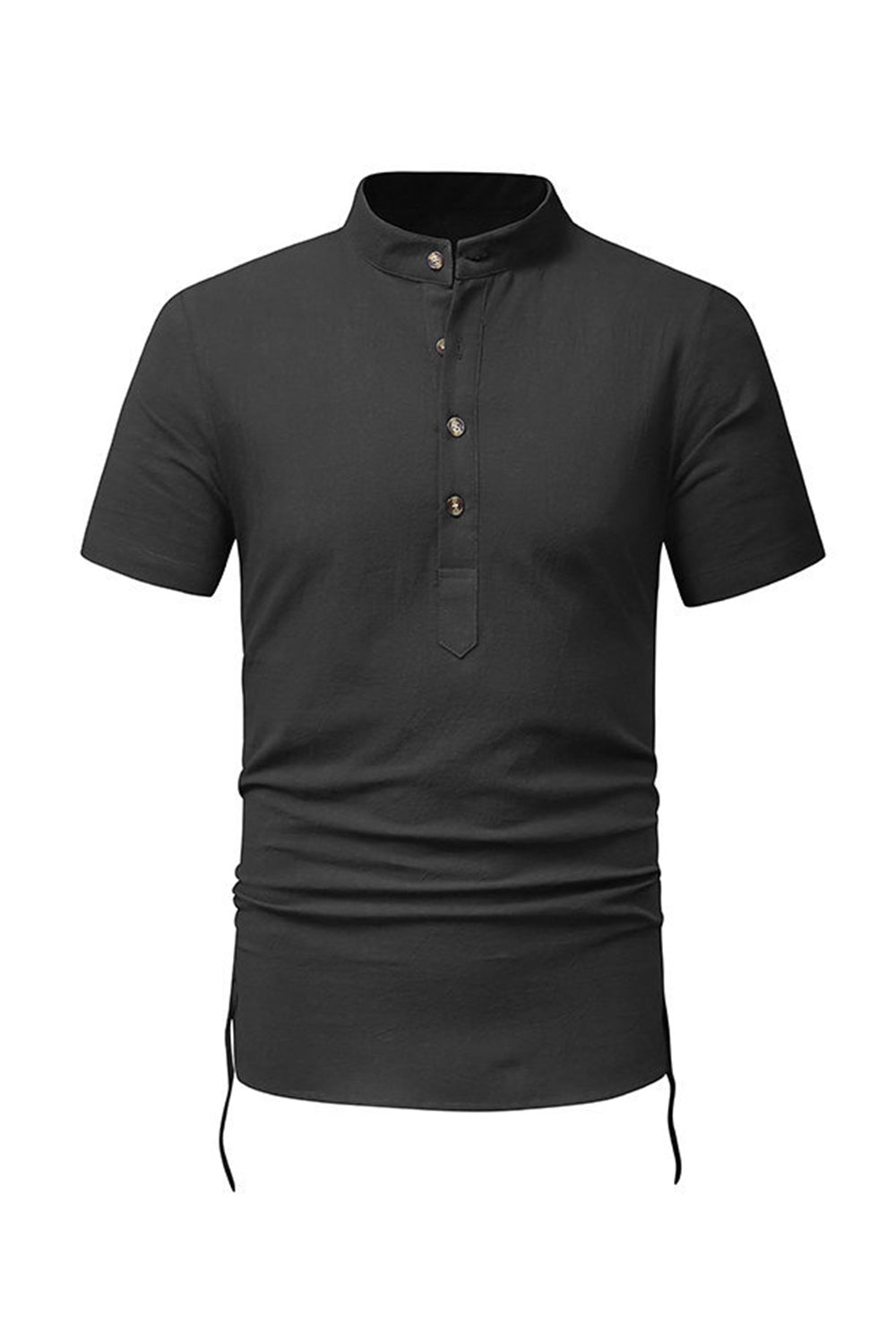 Classic Black Men's Tops with Short Sleeves