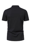 Summer Casual Black Men's Tops with Lace-up