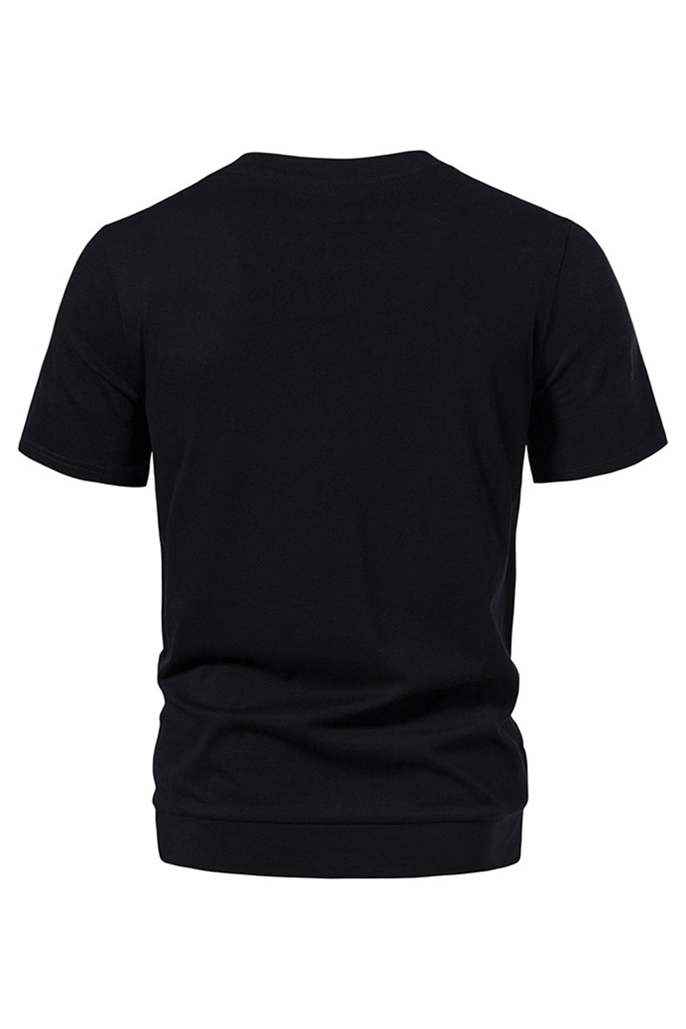 Black Patchwork Casual Summer Men's T-shirt