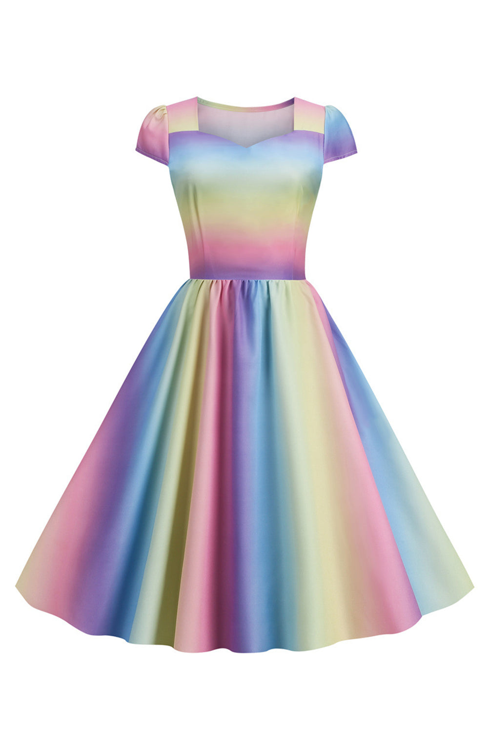 Colorful A Line Vintage 1950s Dress
