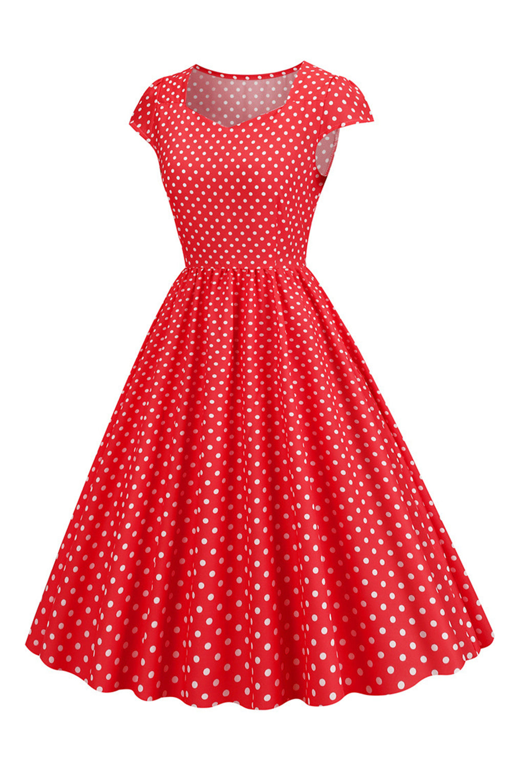 ZAPAKA Women Vintage Dress A Line Polka Dots Swing 1950s Dress