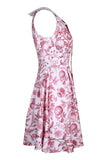 A Line Burgundy Sleeveless Print Summer Dress