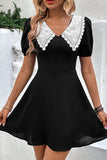 Black Short Sleeves V Neck Summer Dress