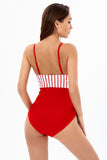 Stripe Spaghetti Straps One Piece Swimwear