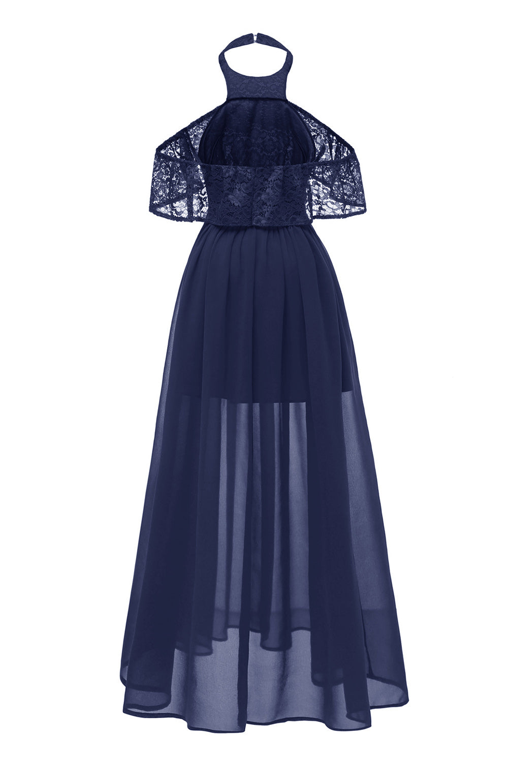 Burgundy Halter Tulle Vintage Dress With Lace