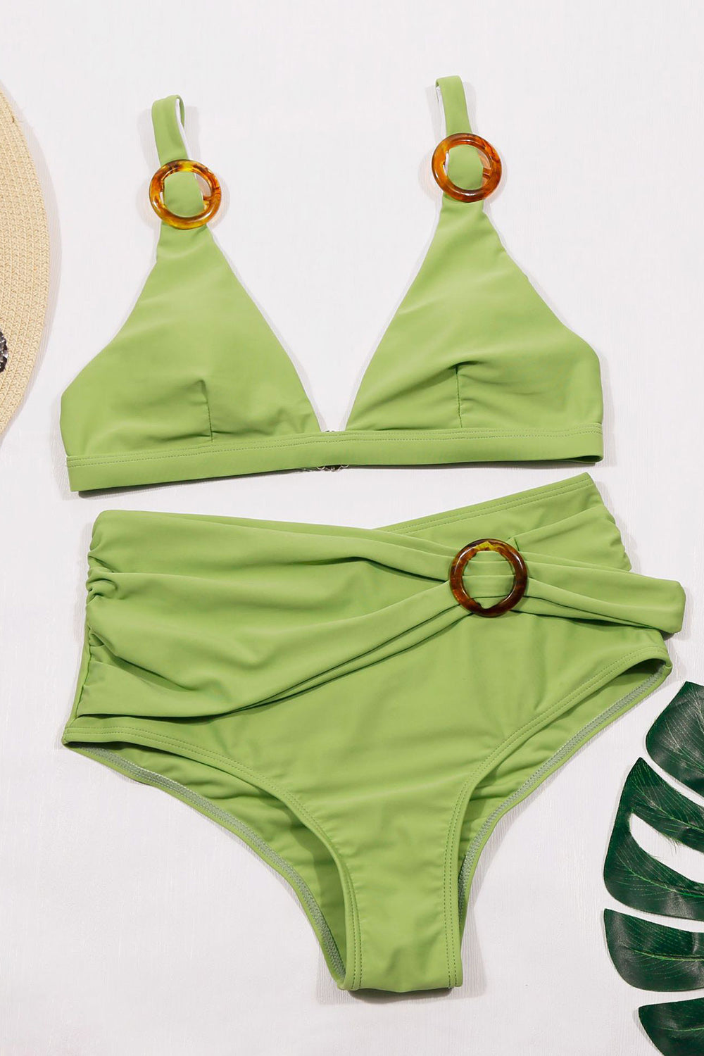 Green Two Piece High Waist Bikini Swimwear