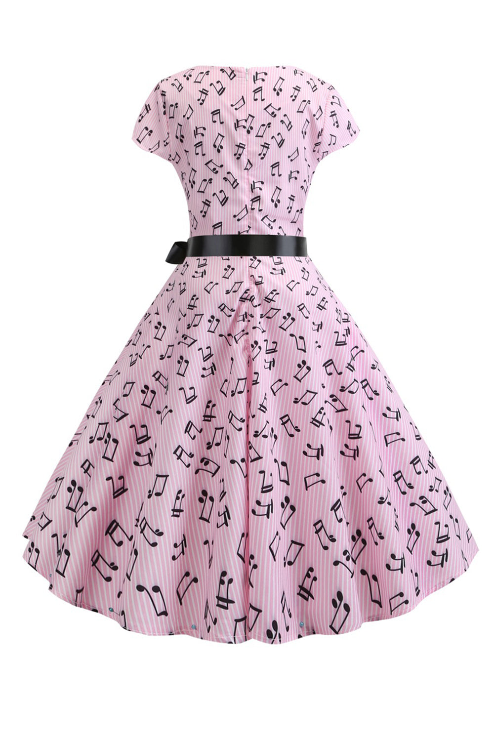 A Line Printed Swing 1950s Dresss