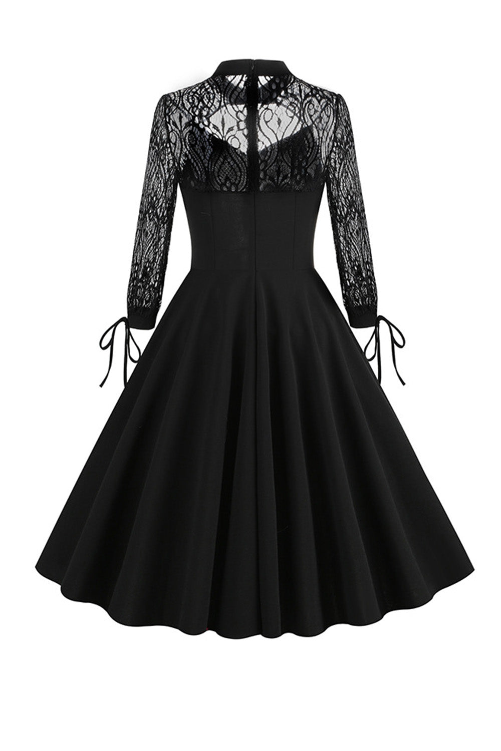 Black Long Sleeves Lace Vintage Dress