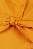 Yellow Swing V Neck Vintage Dress With Short Sleeves