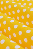 Yellow Polka Dots Sleeveless Spaghetti Straps Vintage Dress