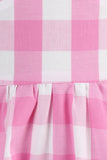 Halter Plaid Sleeveless Pink Vintage Girl Dresses