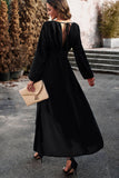 Long Sleeves Black Holiday Party Dress with Pleated