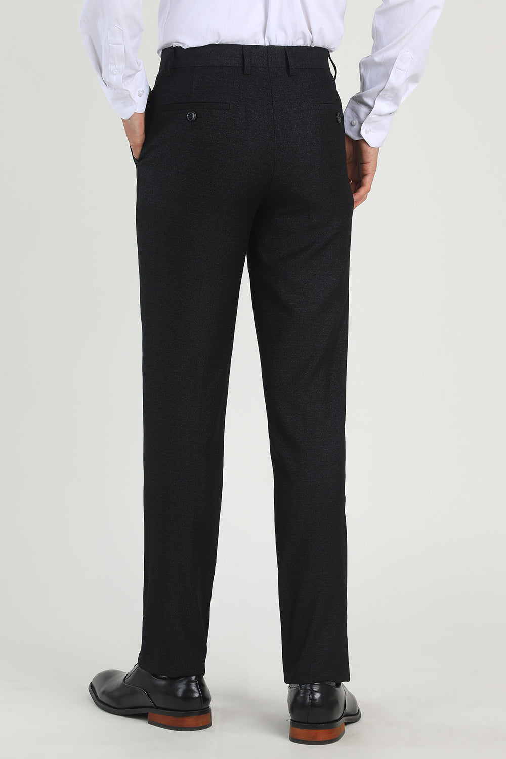 Straight Leg Navy High Waisted Suit Pants Mens