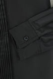 Black Men's Patchwork Long Sleeves Suit Shirt