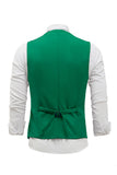 Green Single Breasted Shawl Lapel Men's Suit Vest