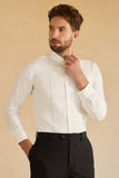 Long Sleeves White Men's Suit Shirt