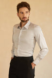 Long Sleeves Grey Men's Suit Shirt
