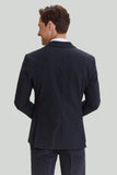 Men's 3 Piece Pinstripe Dark Grey Suit