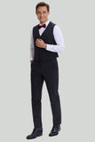Men's 3 Piece Pinstripe Dark Grey Suit