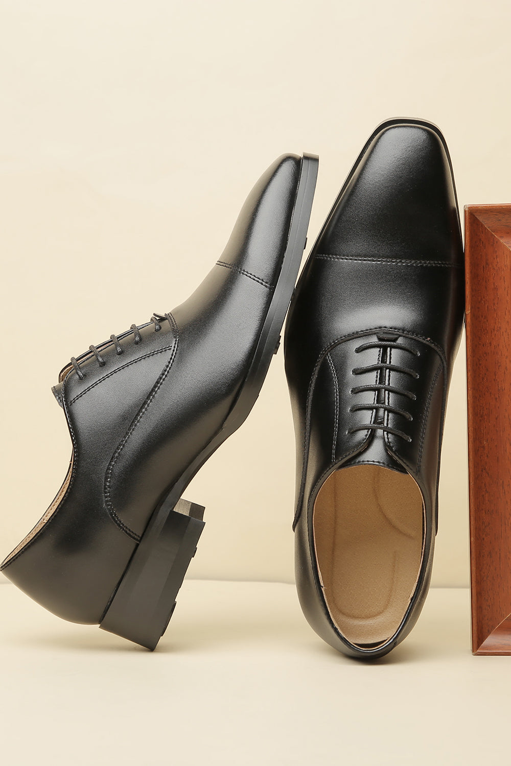 Black Men's Leather Slip-On Formal Shoes