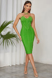 Green Halter Corset Bodycon Cocktail Dress