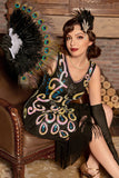 Asymmetrical V Neck 1920s Flapper Dress