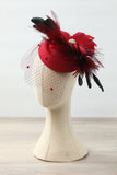 1920s Burgundy Feathere Headband