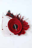 1920s Burgundy Feathere Headband