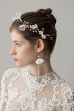 Beaded Flower Bridal Headband Earrings