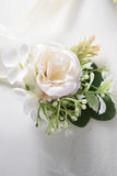 White Artificial Rose Wedding Wrist Corsage