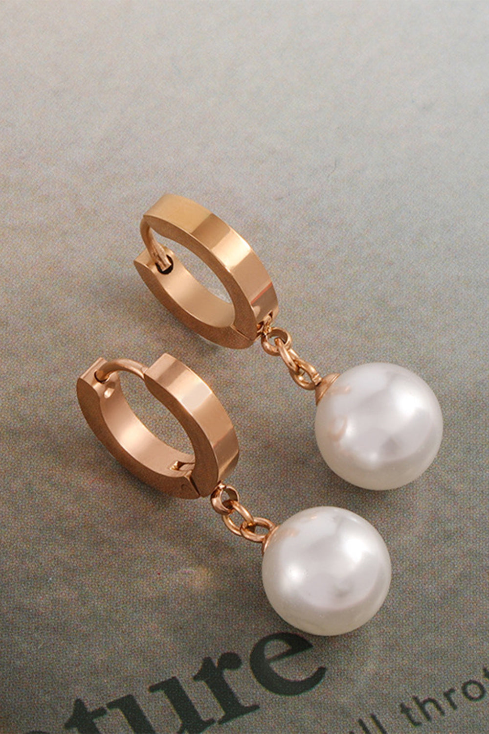 Simple Style Long Pearl Earrings