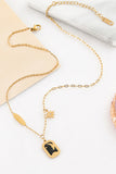 Gold Enamel Necklace Clavicle Chain