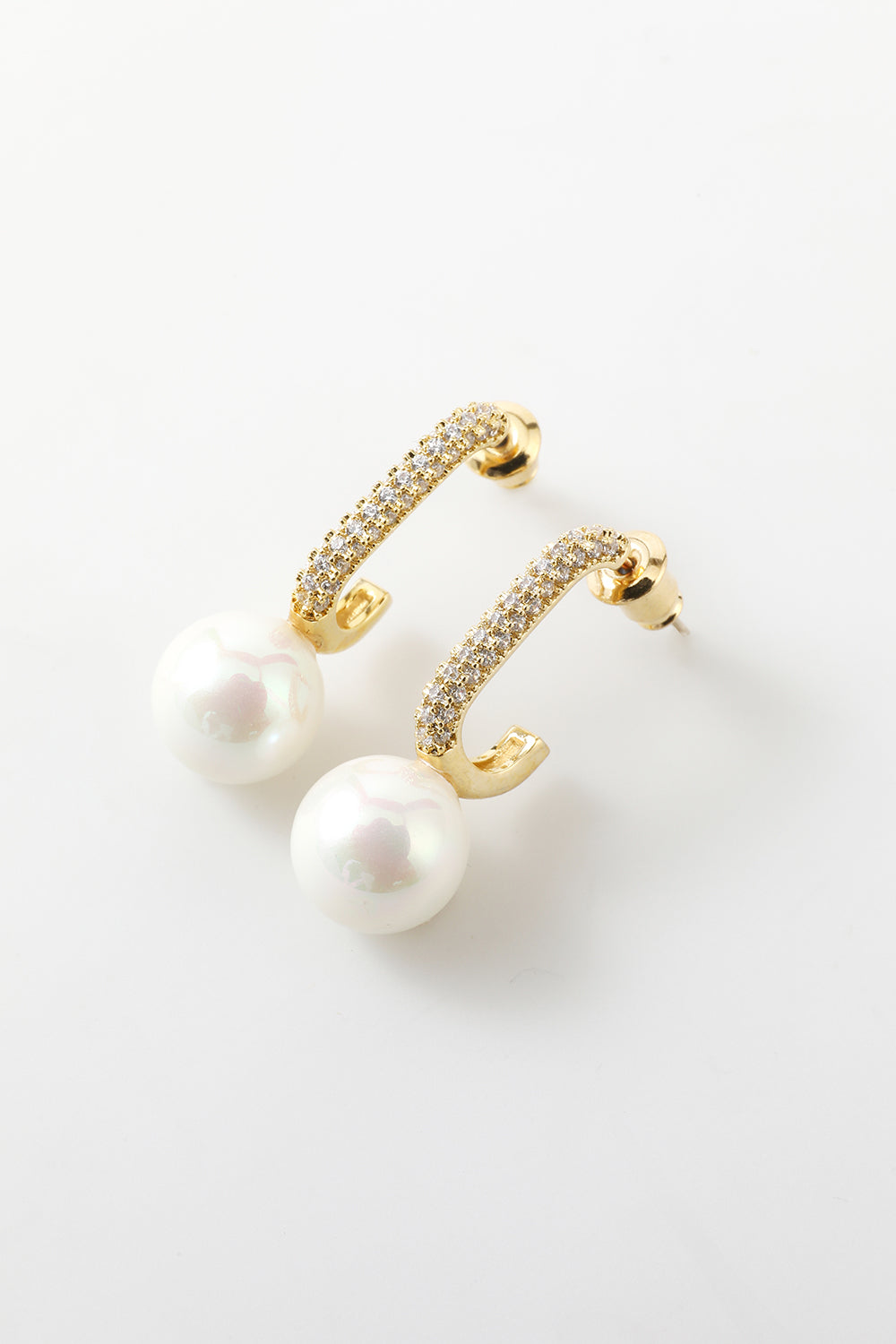 Pearl  Beading Golden Earrings