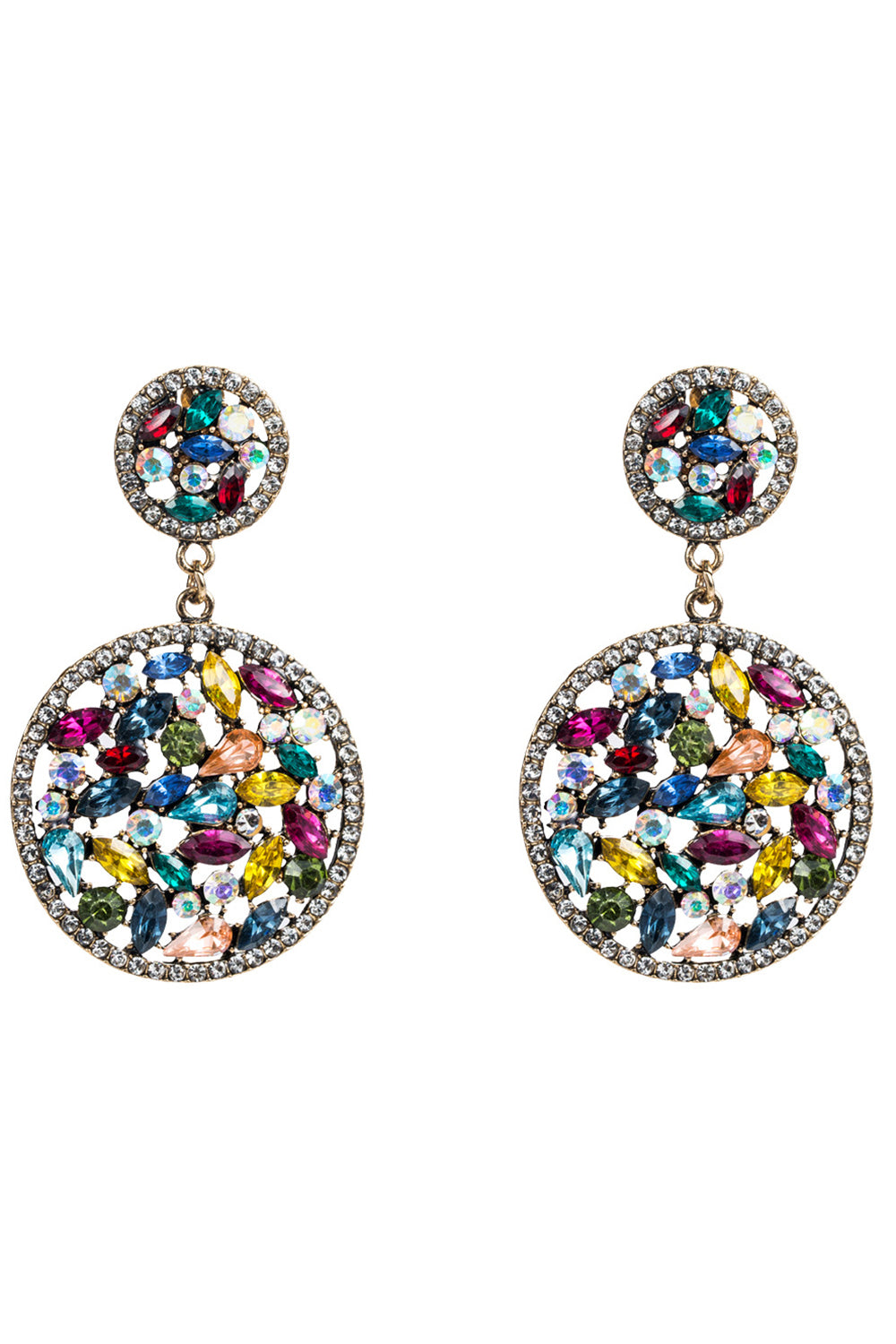 Colorful Beading Round Earrings