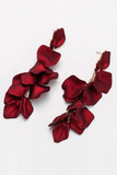 Red Petal drop earrings