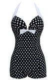 Plus Size Black and White Polka Dots Swimwear Shorts