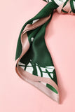 Green Square Printed Scarf Headpiece