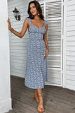 Sweetheart Blue Floral Summer Holiday Dress
