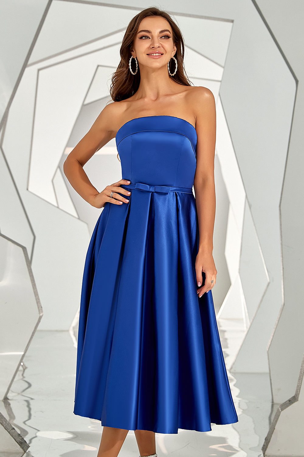 Royal Blue Strapless Homecoming Dress